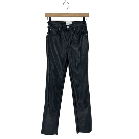 Frame Le High 'n' Tight Stretch-leather Straight-leg Pants - Picture 2 of 11